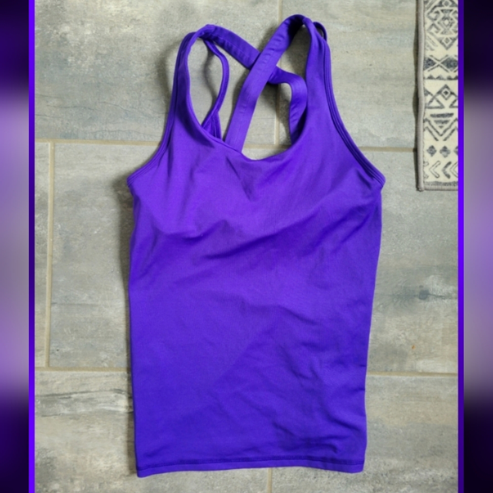 Women's Purple Tank Top. Built In Bra